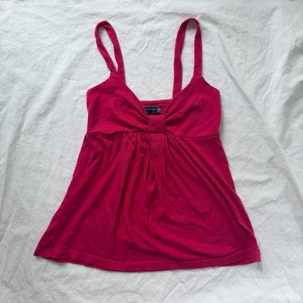 y2k babydoll tank top hot pink